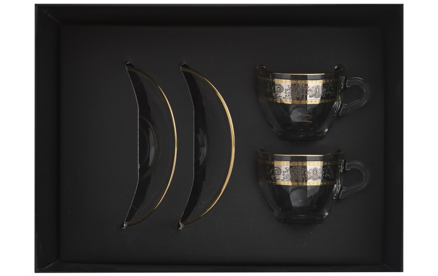 Zestaw 2 filiżanek do espresso 60 ml + spodki White Lady