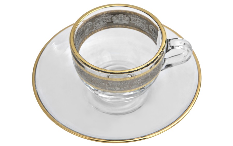 Zestaw 2 filiżanek do espresso 60 ml + spodki White Lady