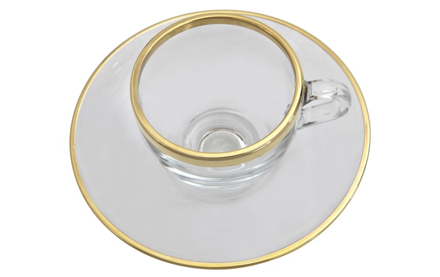 Zestaw 2 filiżanek do espresso 60 ml + spodki Golden Line