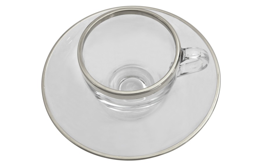 Zestaw 2 filiżanek do espresso 60 ml + spodki Platinium Line