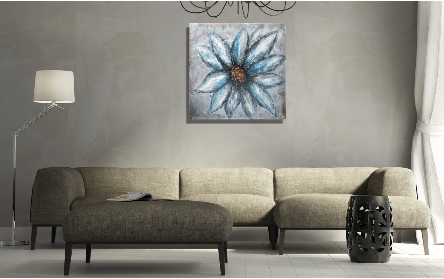Obraz 100x100 cm Niebieski Kwiat