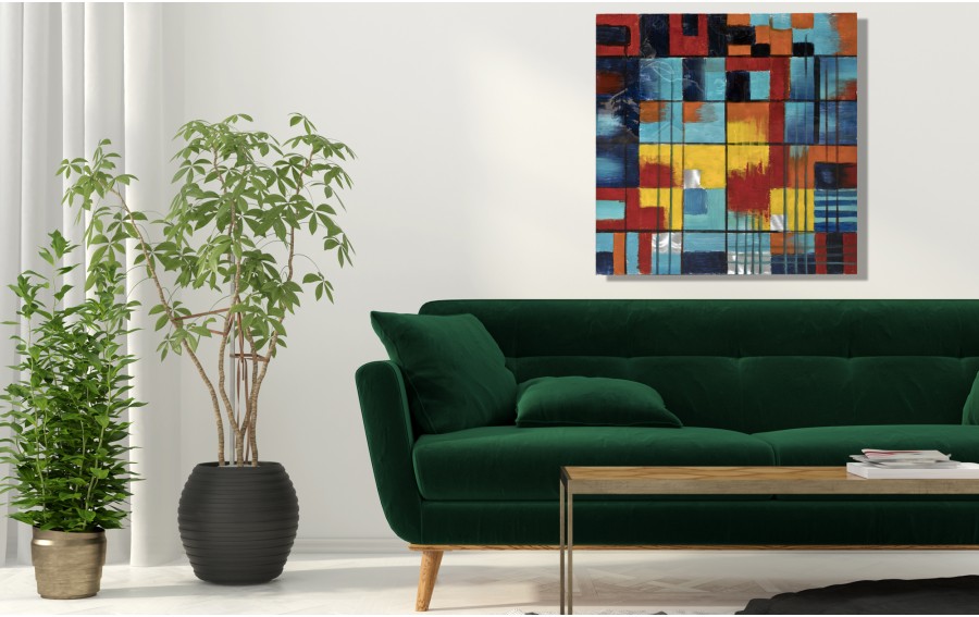 Obraz abstrakcyjny 100x100 cm Cube Frenzy