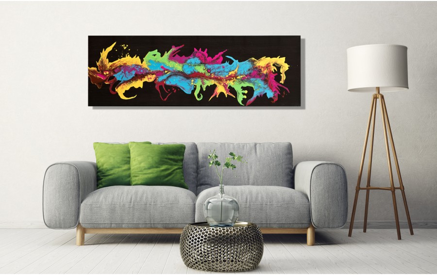 Obraz abstrakcyjny 50x150 cm Dancing Colors