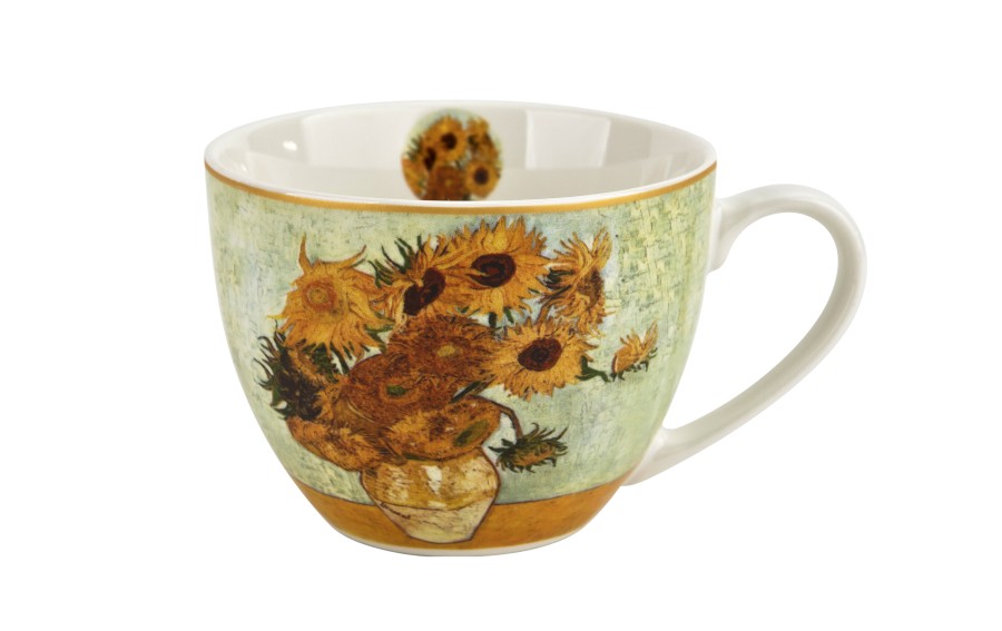 Zestaw 6 filiżanek 250 ml + spodki Sunflowers