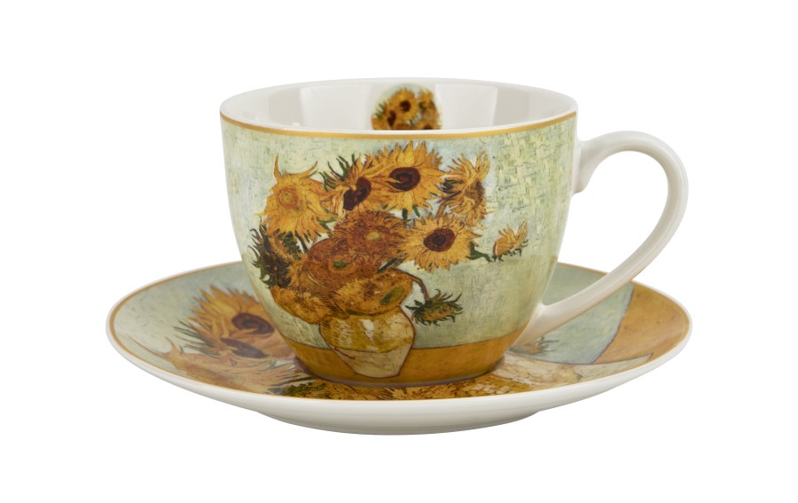 Zestaw 6 filiżanek 250 ml + spodki Sunflowers