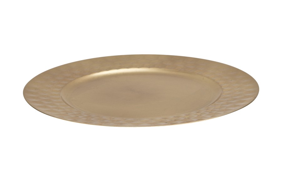 Talerz dekoracyjny plastikowy 33 cm złoty AP125275