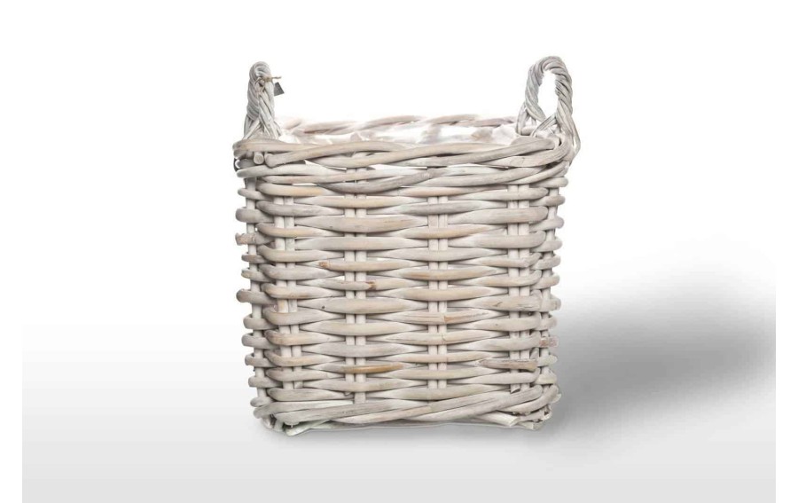 Kosz rattanowy Narbona Szary 50 cm