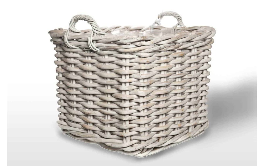 Kosz rattanowy Narbona Szary 65 cm