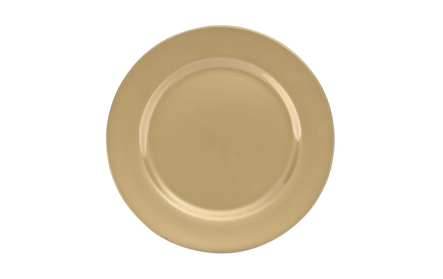 Talerz dekoracyjny plastikowy 33 cm Gold 125269