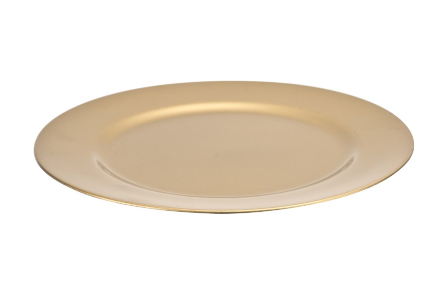 Talerz dekoracyjny plastikowy 33 cm Gold 125269