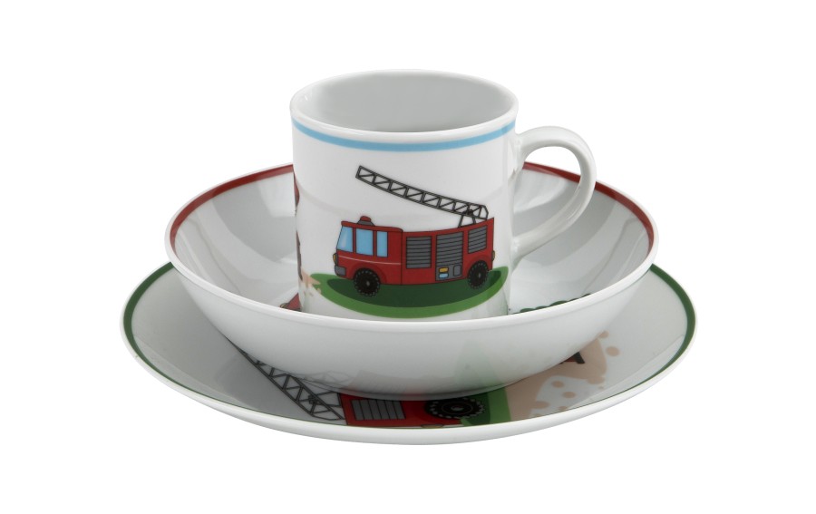 Zestaw naczyń dla dzieci Mały Strażak porcelanowy