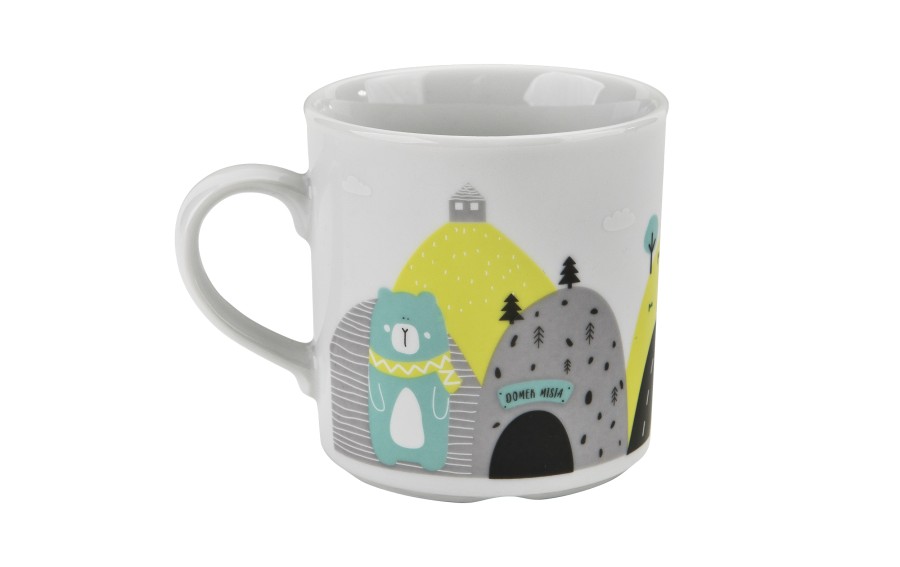 Zestaw naczyń dla dzieci Domek misia zielony porcelanowy