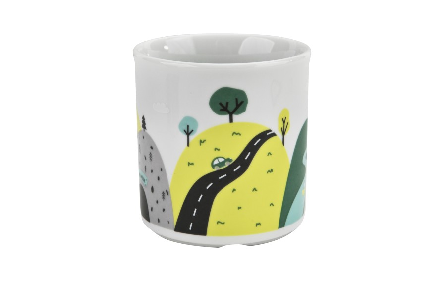 Zestaw naczyń dla dzieci Domek misia zielony porcelanowy
