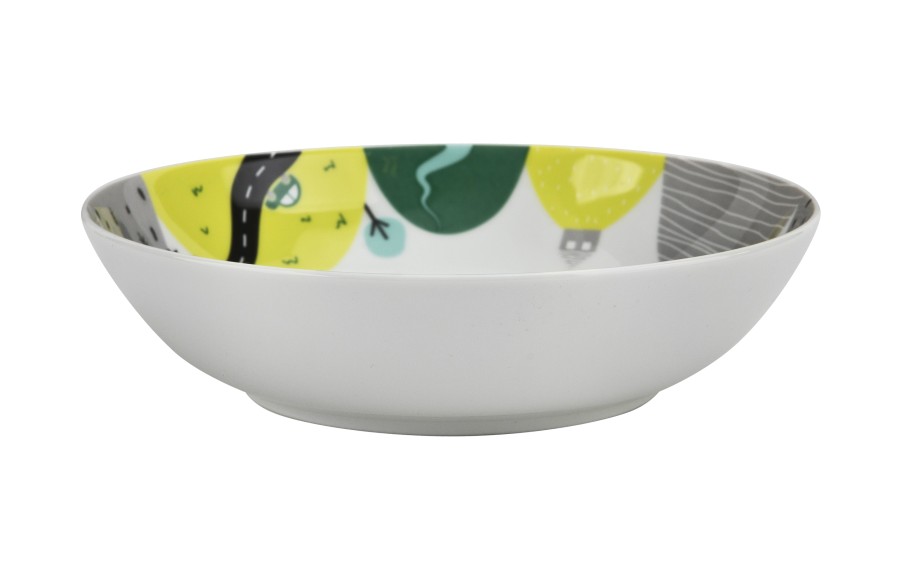 Zestaw naczyń dla dzieci Domek misia zielony porcelanowy
