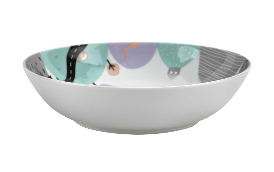 Zestaw naczyń dla dzieci Domek misia fioletowy porcelanowy