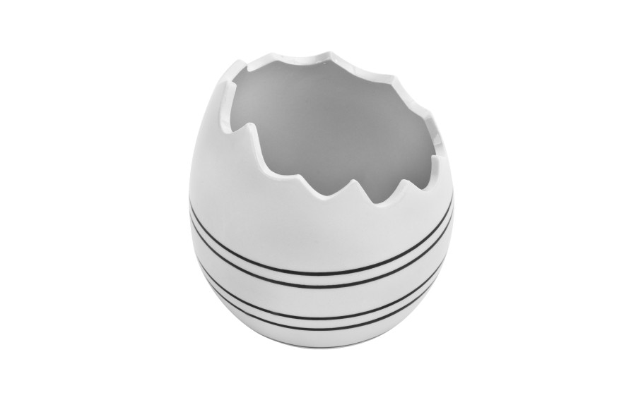 Ozdoba ceramiczna osłonka skorupka jajka w paski