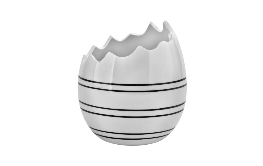Ozdoba ceramiczna osłonka skorupka jajka w paski