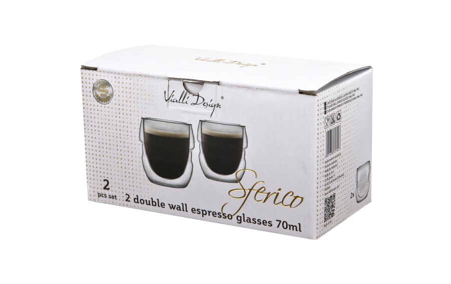 2 szklanki do espresso z podwójną ścianką 70 ml Sferico