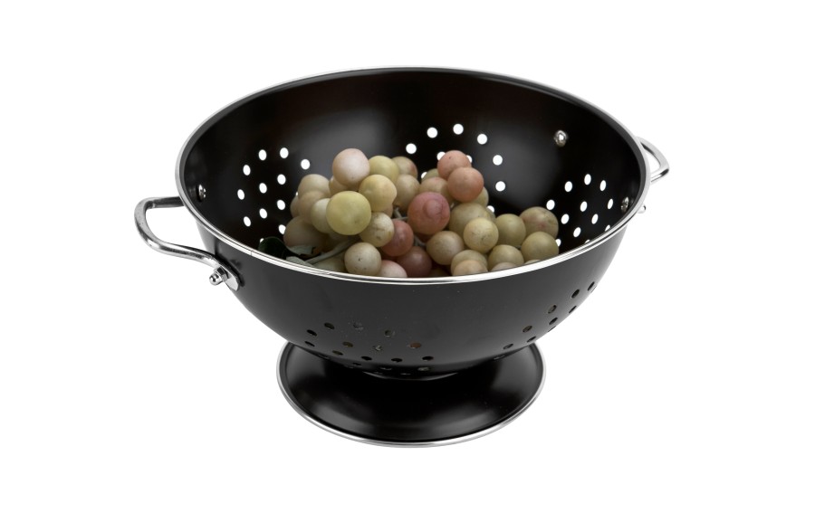 Durszlak/cedzak metalowy 23 cm czarny MPL