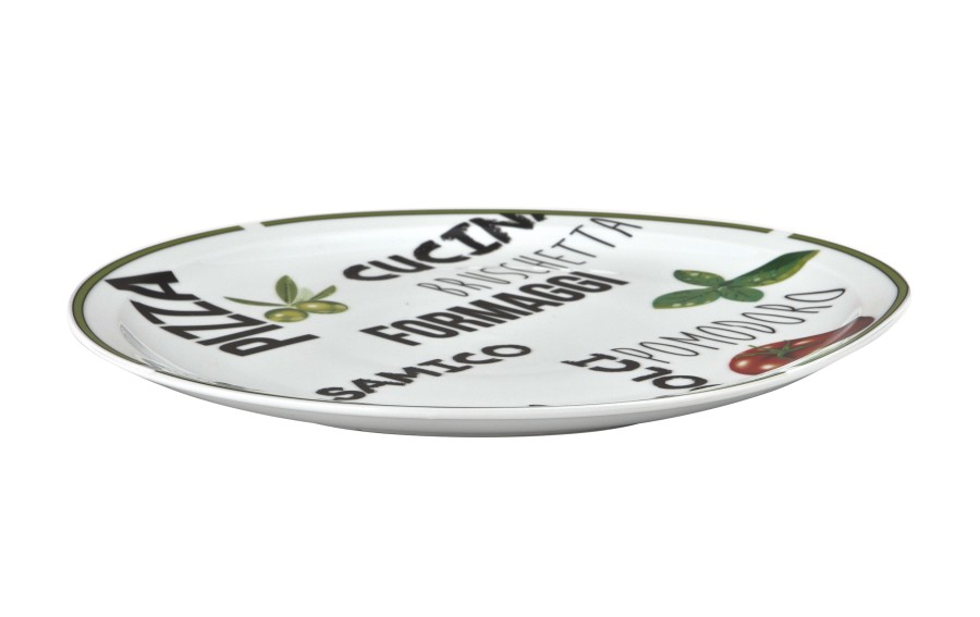 Talerz do pizzy 30,5 cm Zielony brzeg MPL
