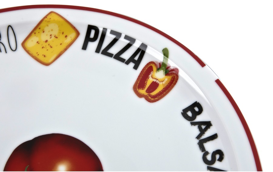 Talerz do pizzy 30,5 cm Czerwony brzeg MPL