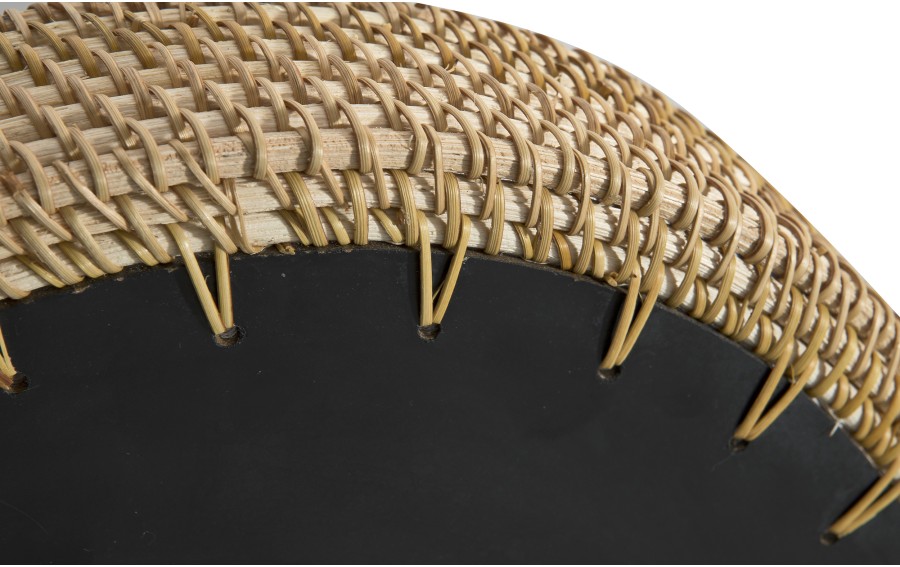 Taca dekoracyjna rattanowa 30cm Natural czarna okragła