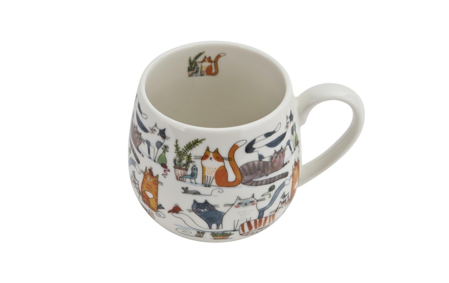 Kubek porcelanowy baryłka 430 ml Leniwe Koty