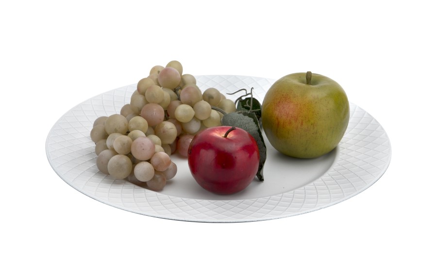 Talerz dekoracyjny plastikowy 33 cm biały AP159843