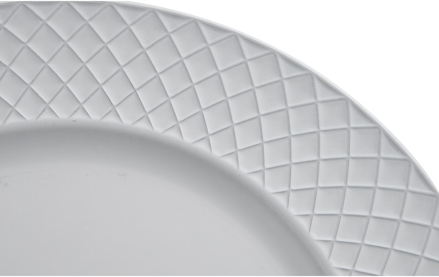Talerz dekoracyjny plastikowy 33 cm biały AP159843