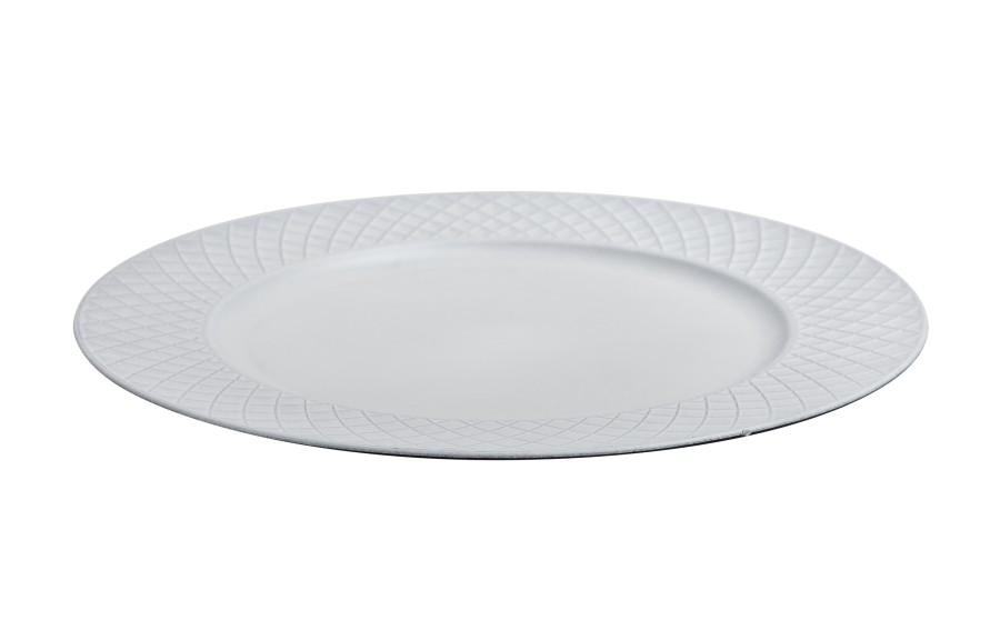 Talerz dekoracyjny plastikowy 33 cm biały AP159843