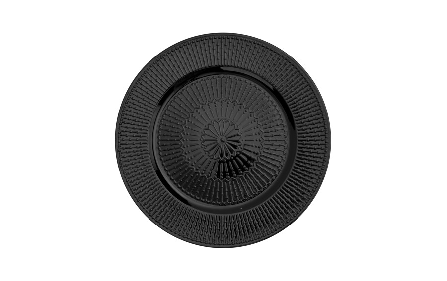 Talerz dekoracyjny plastikowy 33 cm czarny AP142417