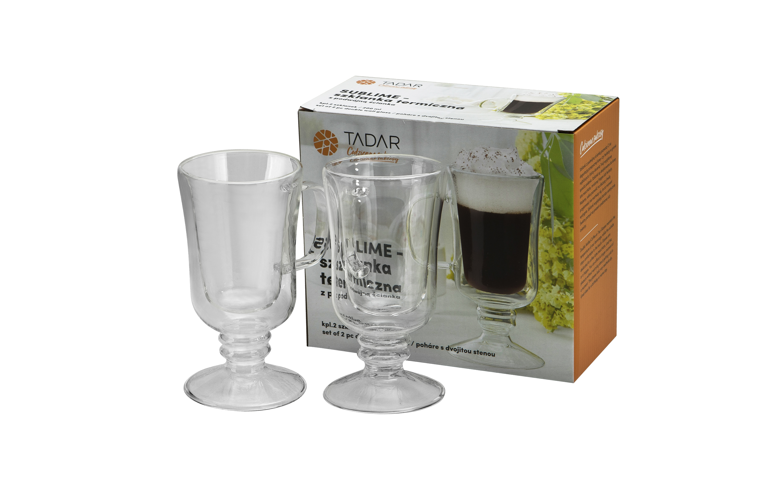 Komplet 2 szklanek 200 ml z podwójną ścianką Sublime