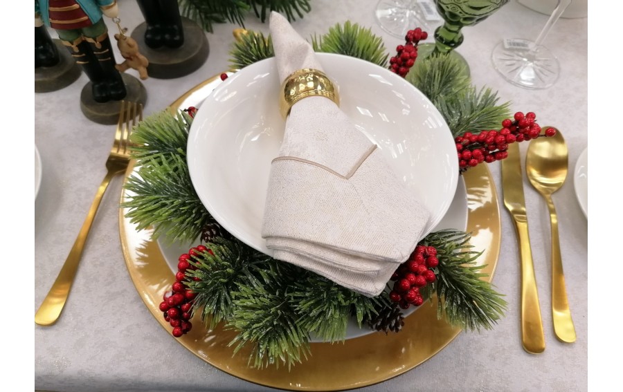 Talerz dekoracyjny plastikowy 33 cm Gold 125269