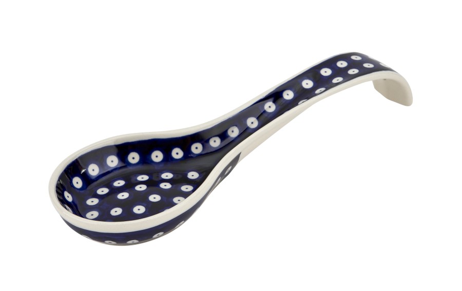 Ceramiczna podstawka pod łyżkę Bolesławiec Kropki 42