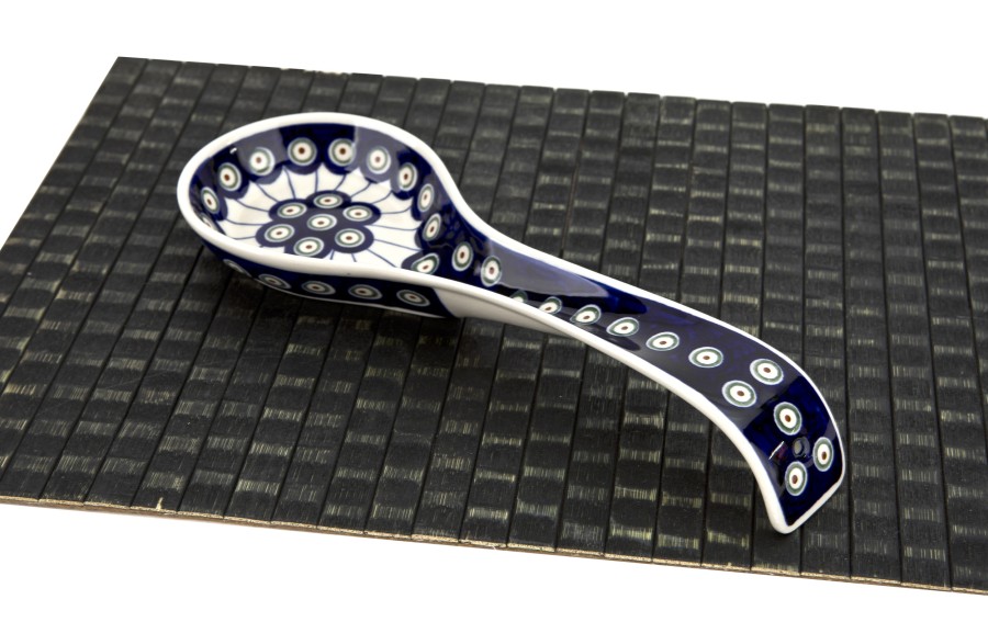 Ceramiczna podstawka pod łyżkę Bolesławiec Kropki 8