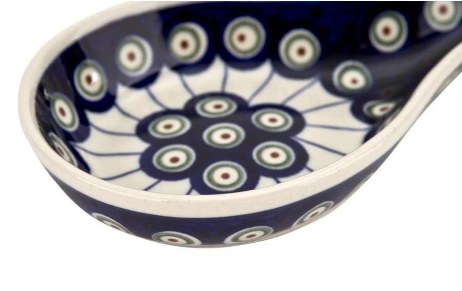 Ceramiczna podstawka pod łyżkę Bolesławiec Kropki 8