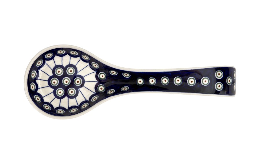 Ceramiczna podstawka pod łyżkę Bolesławiec Kropki 8