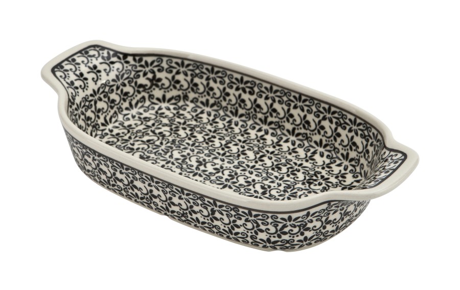 Półmisek z uchwytami 25 cm Bolesławiec dek. 941