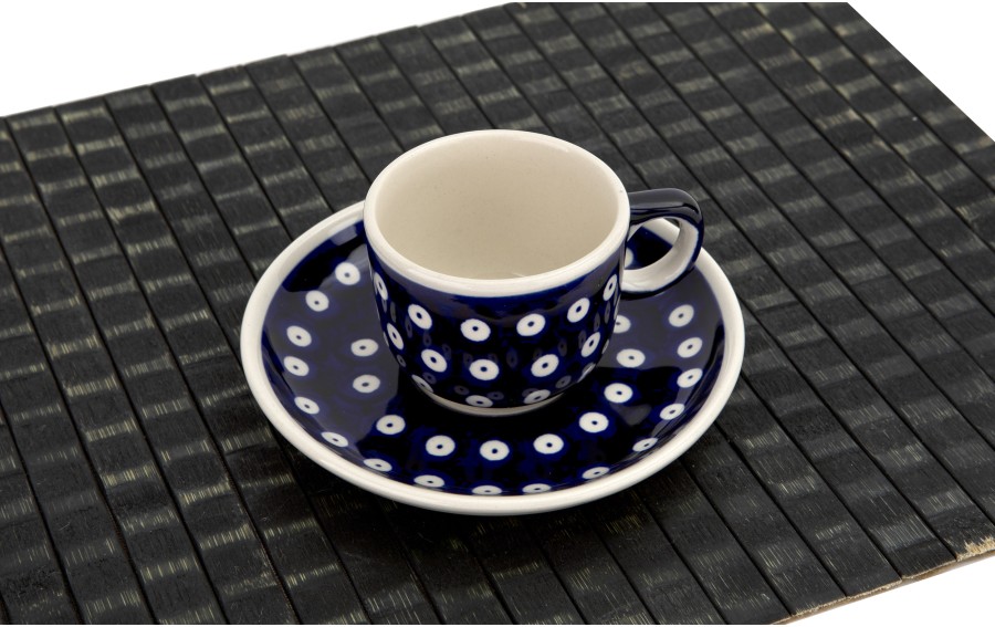 Filiżanka do espresso 100 ml + spodek Bolesławiec Dekor 42