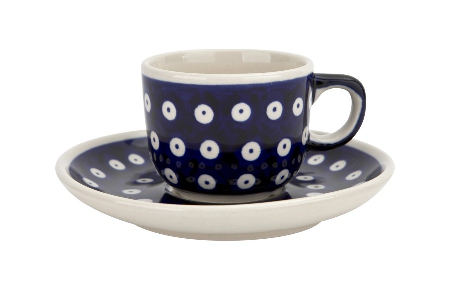 Filiżanka do espresso 100 ml + spodek Bolesławiec Dekor 42