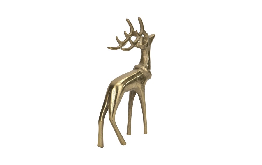 Figurka ozdobna Renifer H30,5 cm złota metalowa