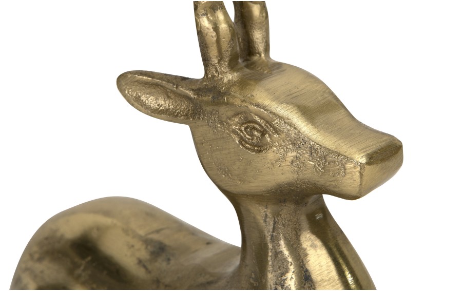 Figurka ozdobna Renifer H22,5 cm złota metalowa