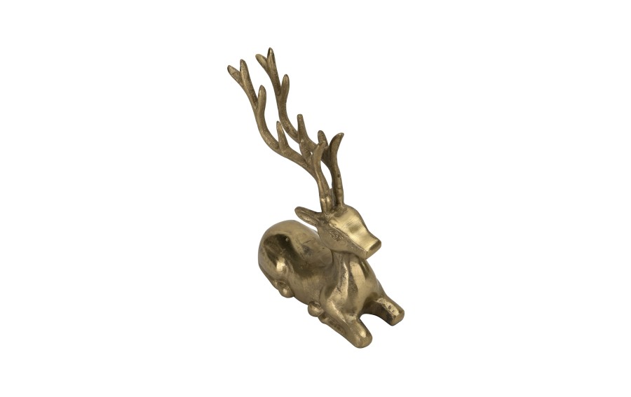 Figurka ozdobna Renifer H22,5 cm złota metalowa