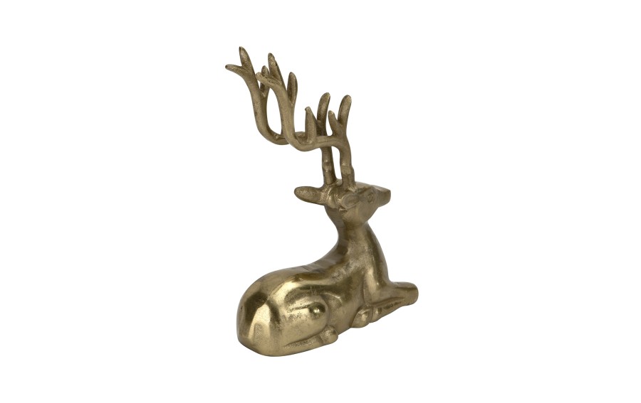 Figurka ozdobna Renifer H22,5 cm złota metalowa