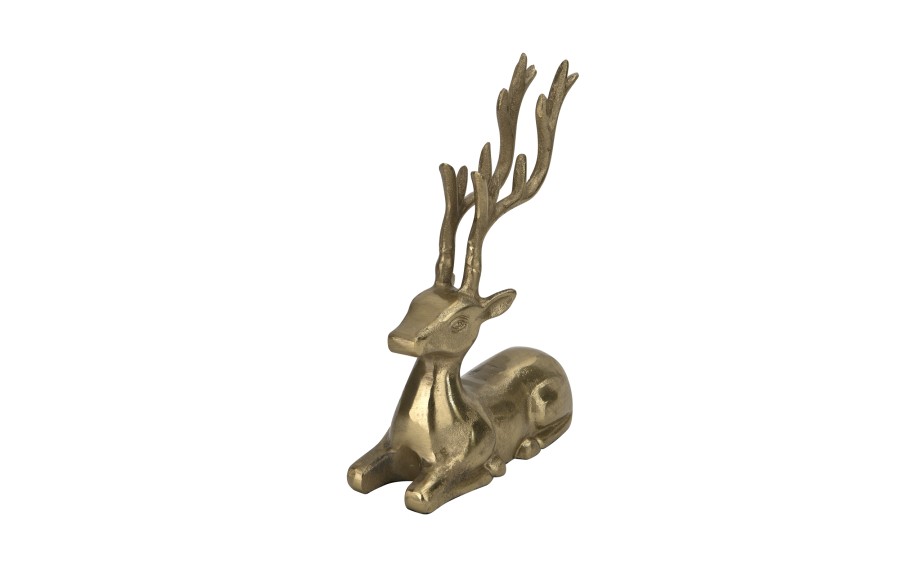 Figurka ozdobna Renifer H22,5 cm złota metalowa