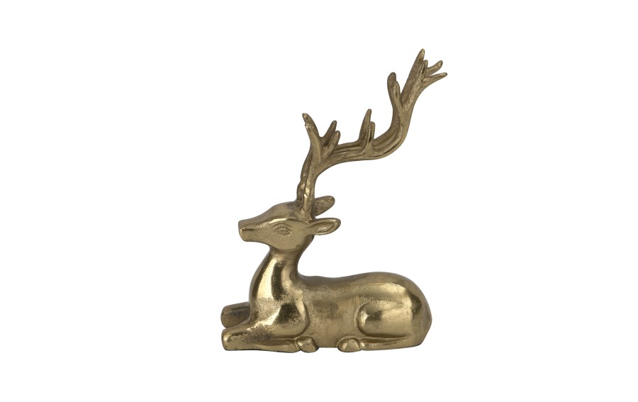 Figurka ozdobna Renifer H22,5 cm złota metalowa