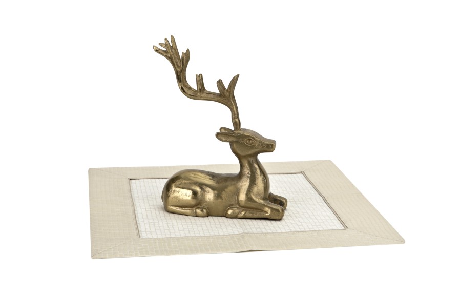 Figurka ozdobna Renifer H22,5 cm złota metalowa