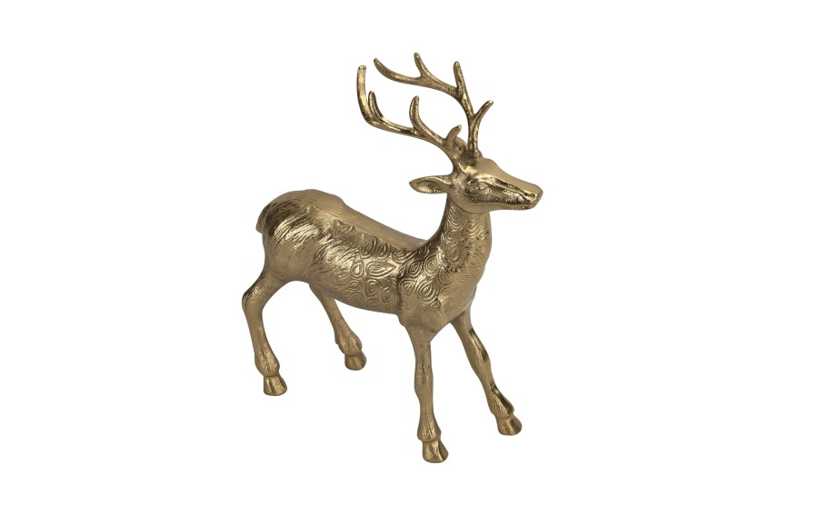 Figurka ozdobna Renifer H44,5 cm złota metalowa