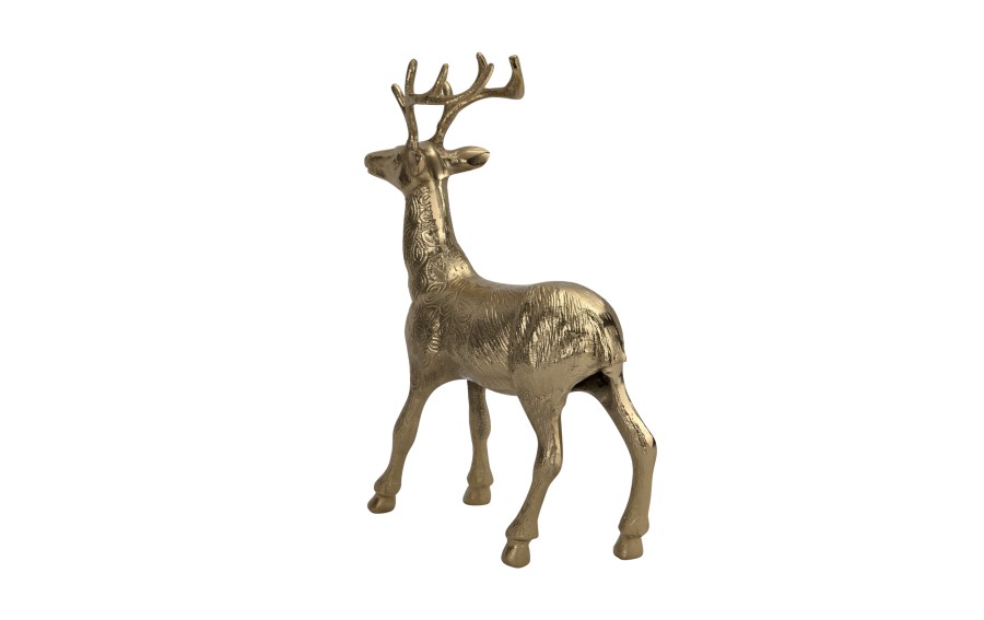 Figurka ozdobna Renifer H44,5 cm złota metalowa