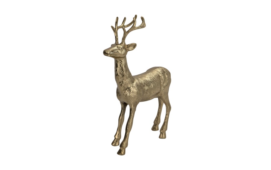 Figurka ozdobna Renifer H44,5 cm złota metalowa